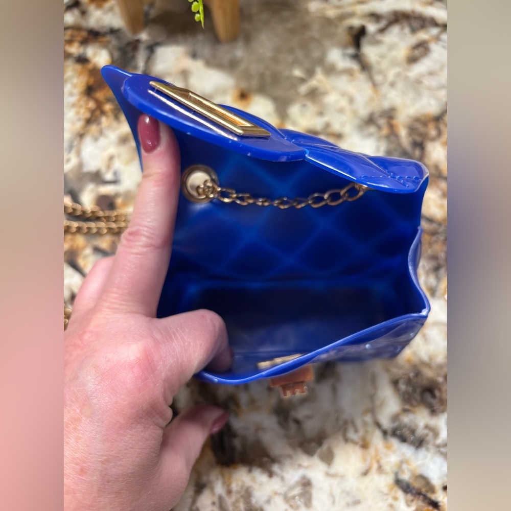 Blue Quilted Chain Bag - Picture 6 of 7